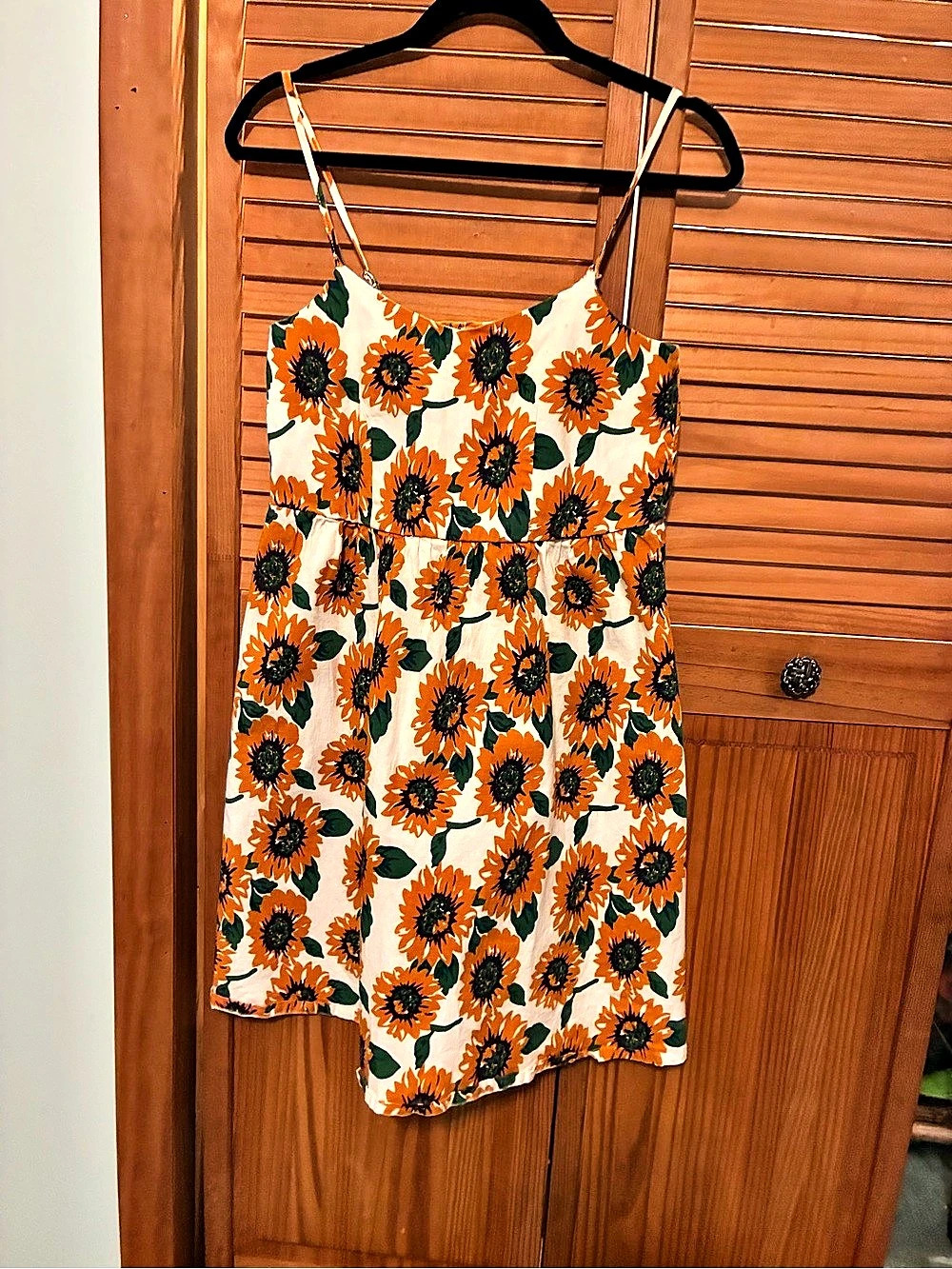 Floral Mini Dress in Orange & Cream Like New